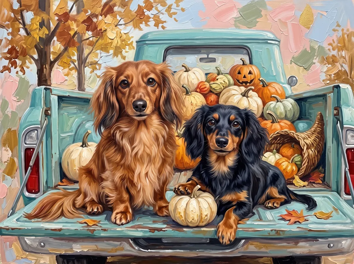 October in the Sunlit Oil Painting example calendar, with Minnie and Nala