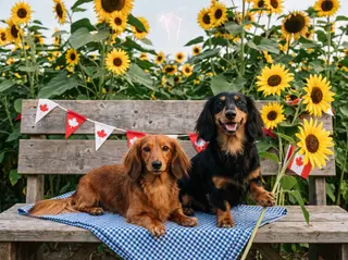 July in the Picture Perfect example calendar, with Minnie and Nala