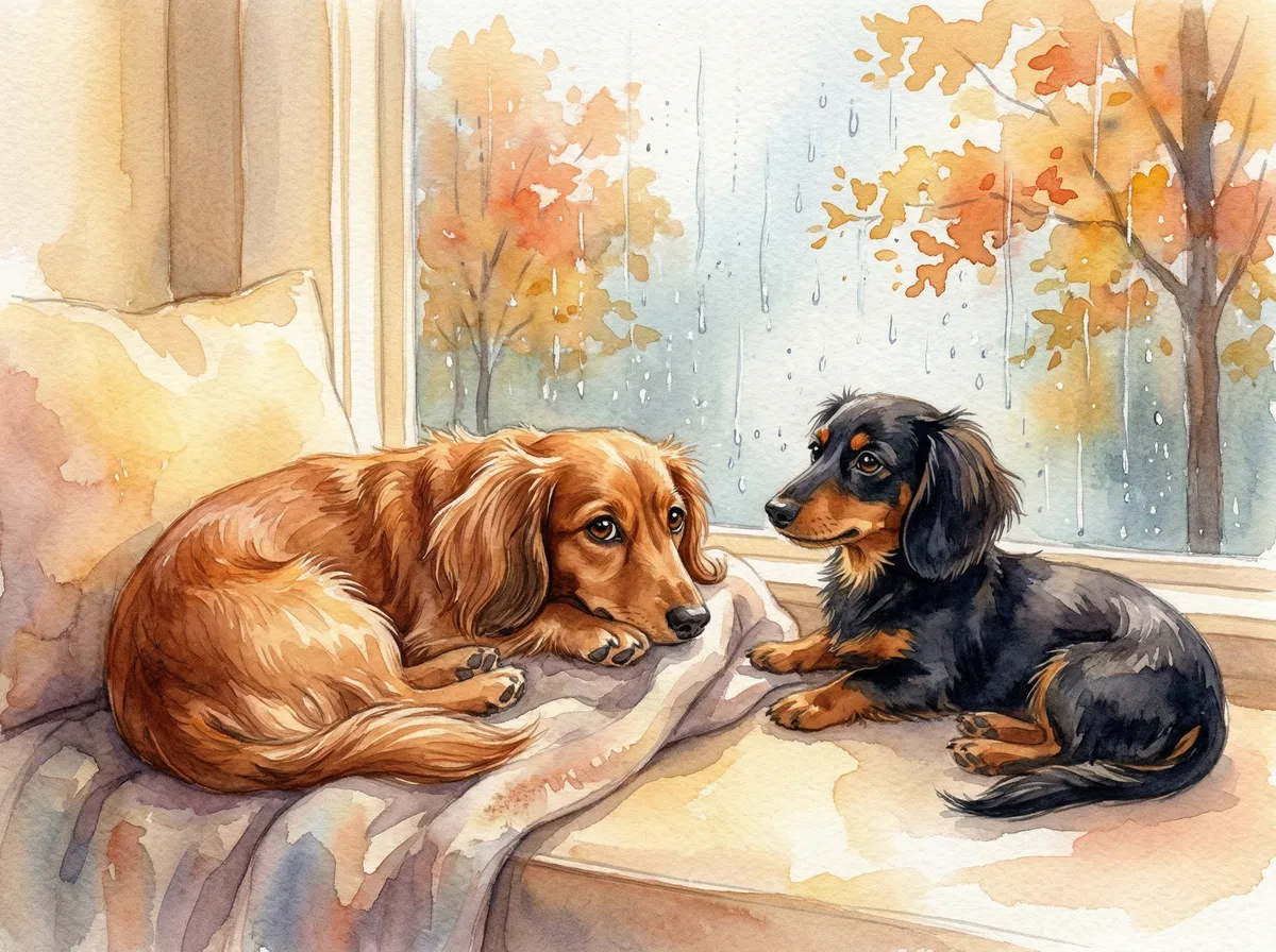 November watercolor dog calendar page