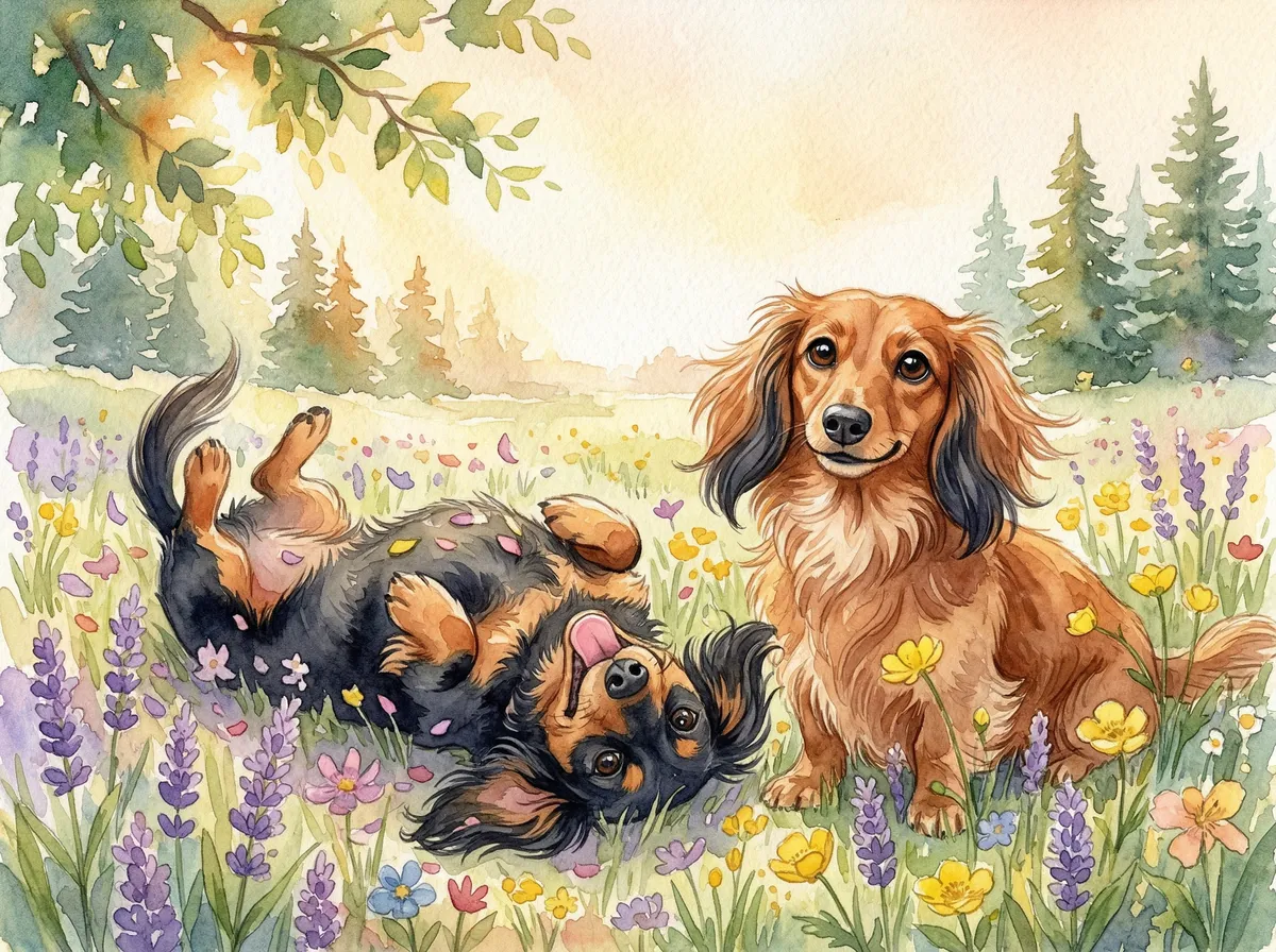 May watercolor dog calendar page