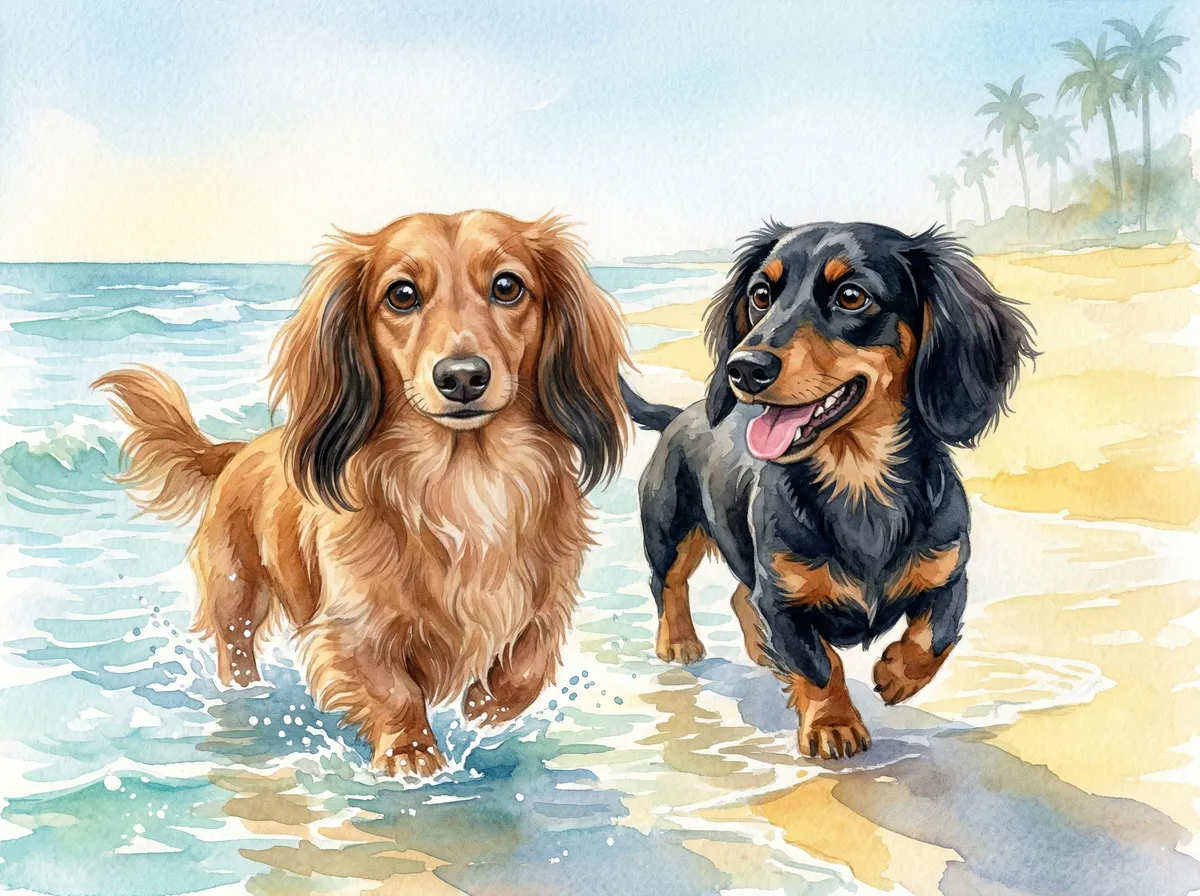 June watercolor dog calendar page
