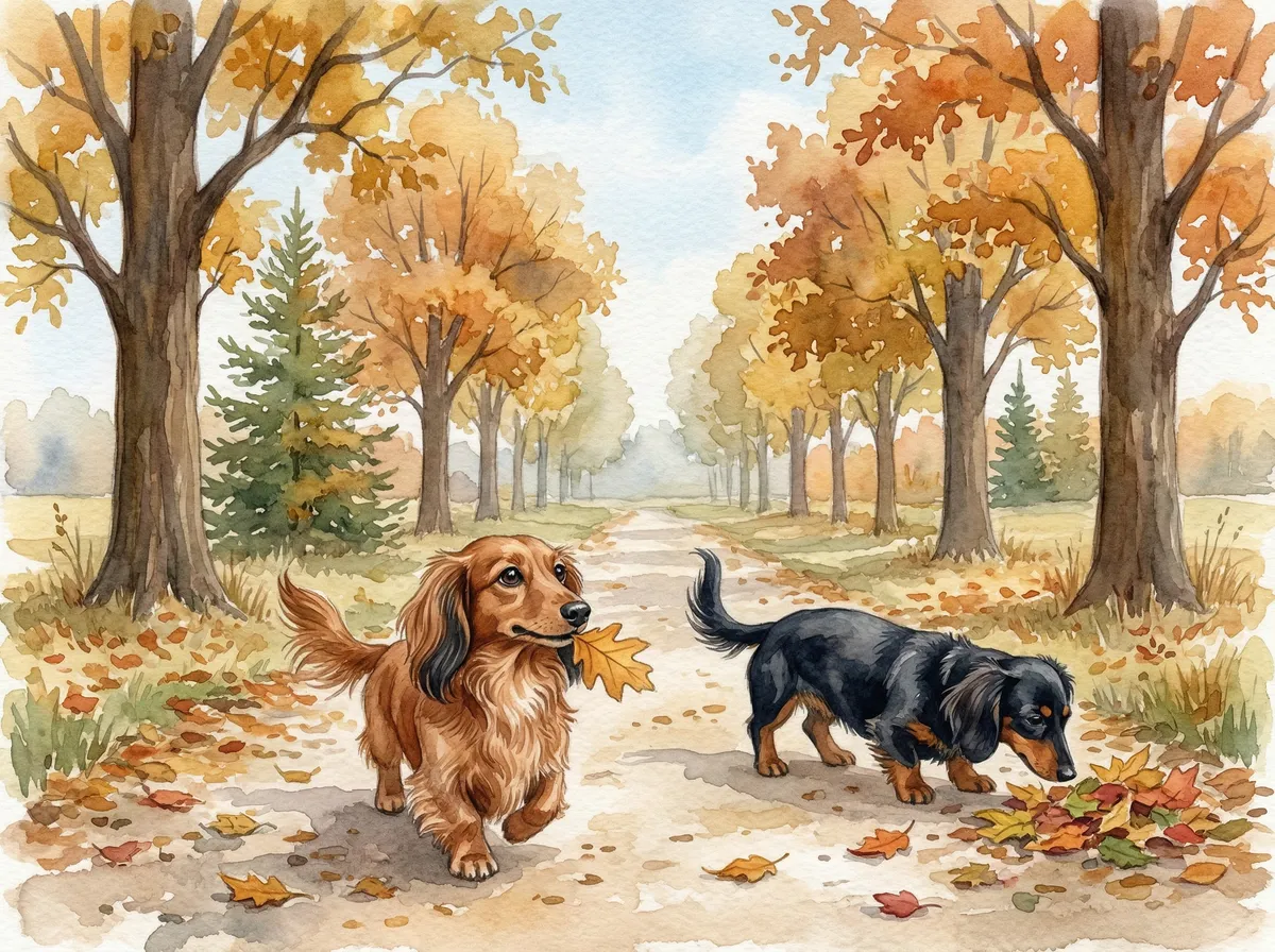 September watercolor dog calendar page