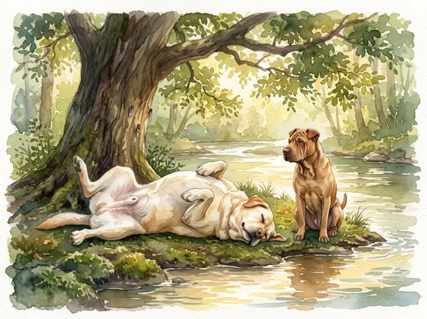 Page de Août du calendrier de Murphy et Bella