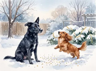 January in the Watercolor example calendar, with Minnie and Mickey