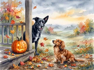 October in the Watercolor example calendar, with Minnie and Mickey