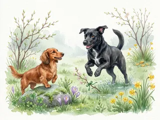 March in the Watercolor example calendar, with Minnie and Mickey