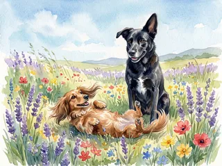 May in the Watercolor example calendar, with Minnie and Mickey