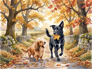 September in the Watercolor example calendar, with Minnie and Mickey